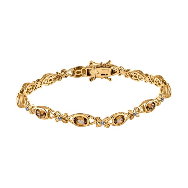 Natürliches, goldenes Tansanit und Zirkon-Armband, 20cm - 2,78 ct. image number 0