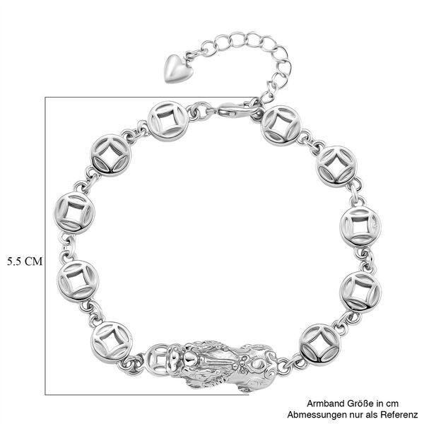 Nickelfreies Messing Armband ca. 18 cm + 2.5 cm Extender, ca. 13,50g, Silberfarben image number 6