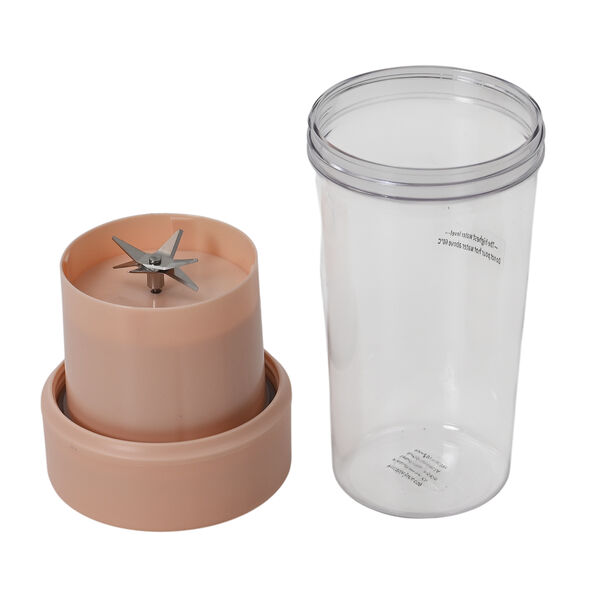 Tragbarer Entsafter mit Strohhalm und Deckel, 17,4x8,8 cm, 350ml , Rosa image number 3