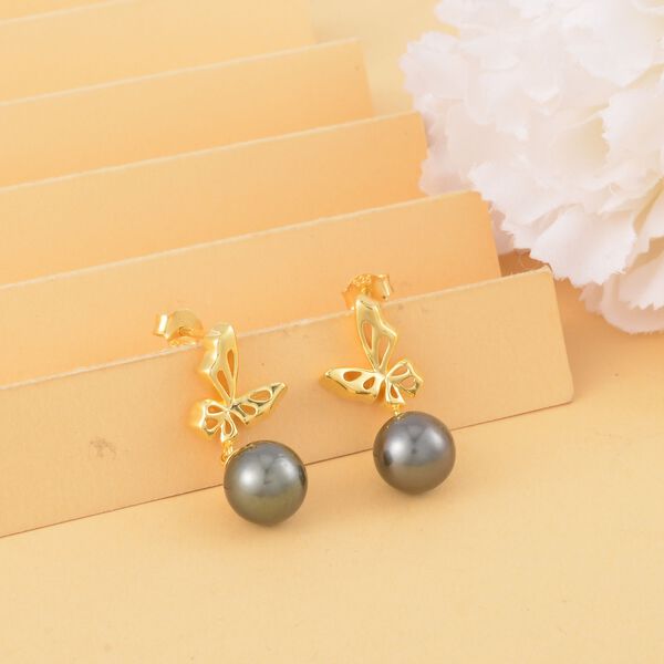 9-10 mm Tahiti Perle Ohrringe - 13,80 ct. image number 2