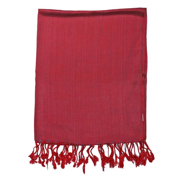 Superweicher doppelgewebter Schal, 70x170 cm, Dunkelrot image number 6