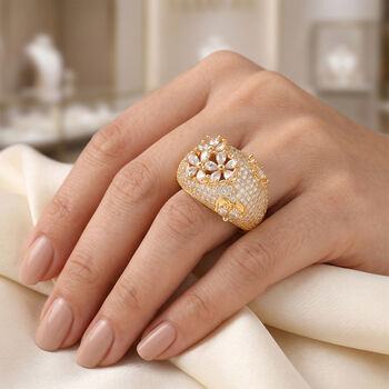 Wei&szlig;er Zirkonia Ring Nickelfreies Messing (Gr&ouml;&szlig;e 18.00)