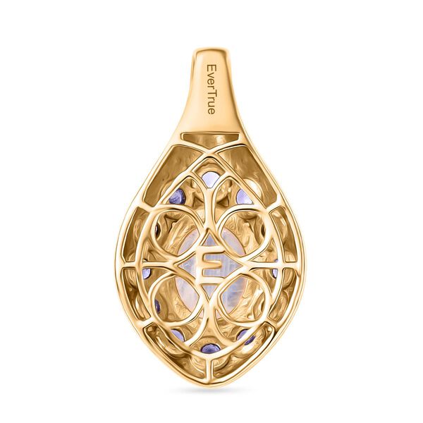 Regenbogen Mondstein, Iolit Anh&auml;nger Messing ca. 3.55 ct image number 5