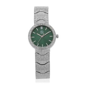 STRADA - Japanisches Uhrwerk, Grün Zifferblatt mit goldplattiertem Alloy Armband, 20 cm