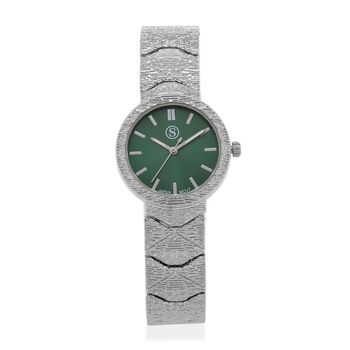 STRADA - Japanisches Uhrwerk, Gr&uuml;n Zifferblatt mit goldplattiertem Alloy Armband, 20 cm