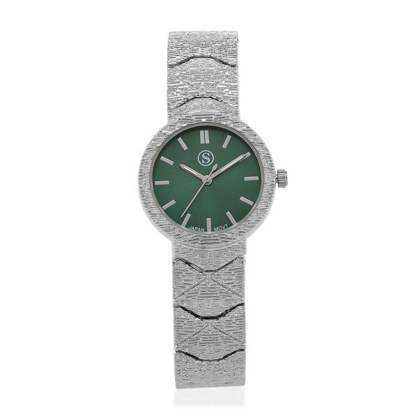 STRADA - Japanisches Uhrwerk, Grün Zifferblatt mit goldplattiertem Alloy Armband, 20 cm image number 0