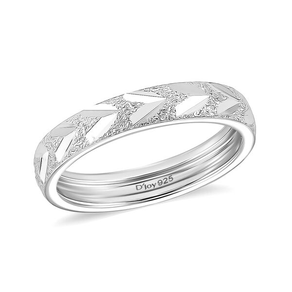 D'Joy platinierter 925 Silber Bandring image number 3