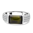 Lustro Stella Grüner Zirkonia, Weißer Zirkonia Ring 925 Silber rhodiniert (Größe 21.00)