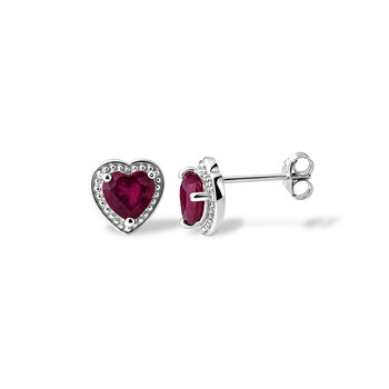 D'Joy Afrikanischer Rubin (Fissure gef&uuml;llt) Ohrringe 925 Silber Rhodiniert ca. 2,23 ct.