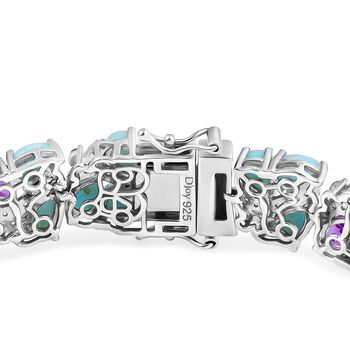 D'Joy Larimar, afrikanisches Amethyst und Zirkon Armband, 19cm - 28,54 ct.