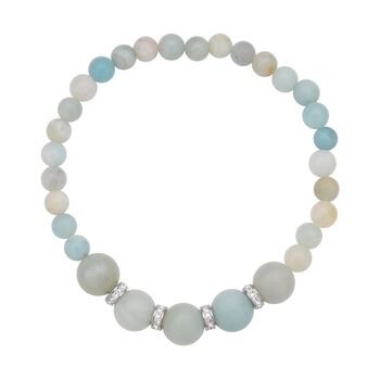 Amazonit Armband, ca. 19 cm, Edelstahl ca. 72,20 ct