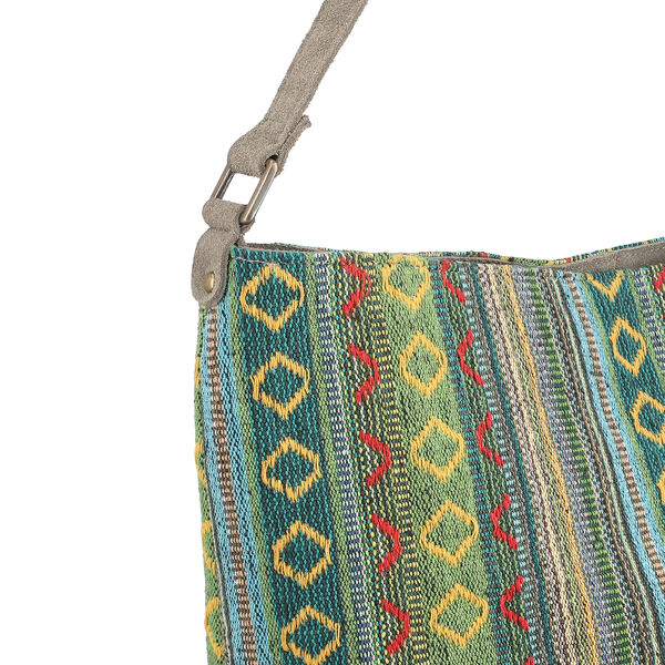 Umh&auml;ngetasche aus 100% Echtleder, Gr&uuml;n image number 7