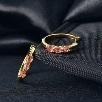 D'Joy AA Goldener Saphir Ohrringe 925 Silber 750 Gelb Vergoldet ca. 1.46 ct