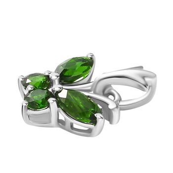 Nat&uuml;rlicher Chromdiopsid Schmuckset 925 Silber rhodiniert ca. 1,68 ct.