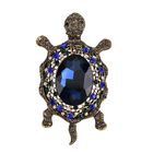 Mehrfarbiger Kristall Brosche Antikes Gold