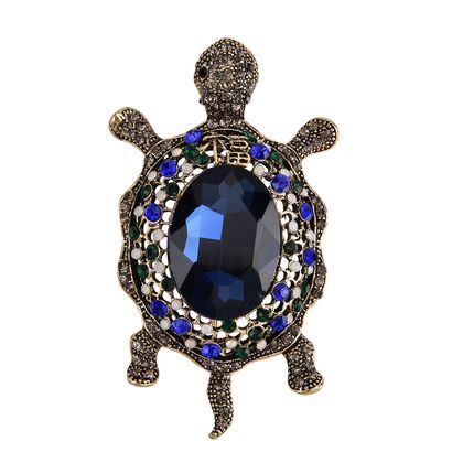 Mehrfarbiger Kristall Brosche Antikes Gold