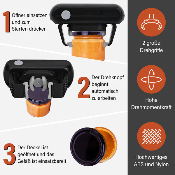 Homesmart - Elektrischer Dosen&ouml;ffner, K&uuml;chenhilfe, schwarz image number 3