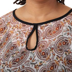 Chiffon Top, Paisleymuster, Einheitsgr&ouml;&szlig;e, braun