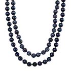 Pfauenfarbene Muschelperlen Halskette, ca. 100 cm Reiner Edelstahl