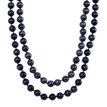 Pfauenfarbene Muschelkernperlen Halskette, 100 cm