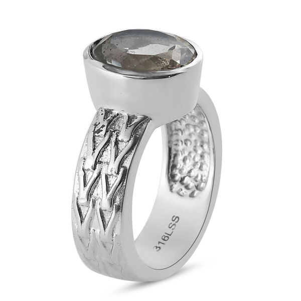 Prasiolith-Ring, reiner Edelstahl  ca. 2,47 ct image number 5