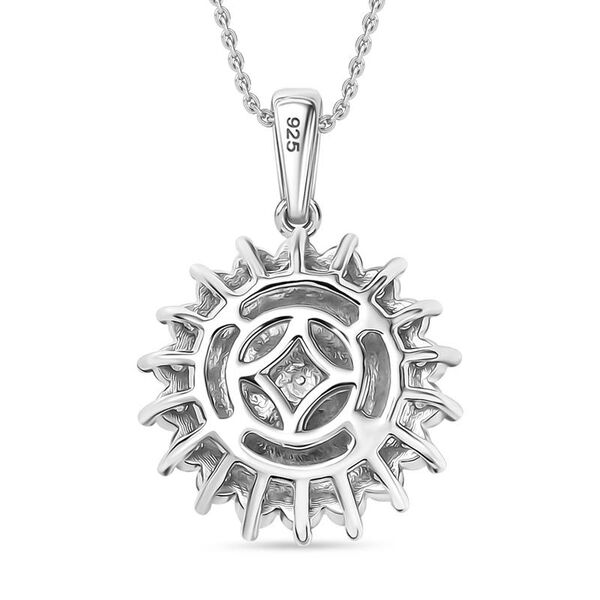 Pfirsich-S&uuml;&szlig;wasser Perle (8.5-9 mm), Wei&szlig;er Zirkon Schmuckset ca. 50 cm 925 Silber rhodiniert image number 4