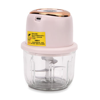 Kompakter Elektrischer Mini-Knoblauchzerkleinerer, USB-Aufladung, 14,5&times;11cm, Rosa