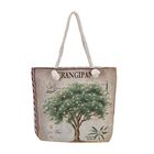 Gewebte Jutetasche mit buntem Blumenmuster, Maße: 42x34xx37cm, Beige