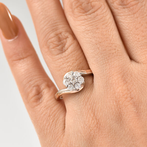 Moissanit Ring, 925 Silber platiniert und rosévergoldet - 0,56 ct. image number 2