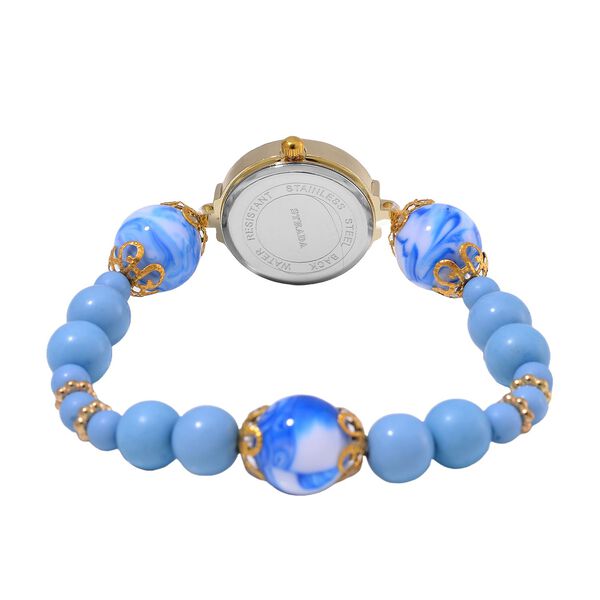 4er Set STRADA - Uhr mit Blau Kristall Armb&auml;nder image number 4