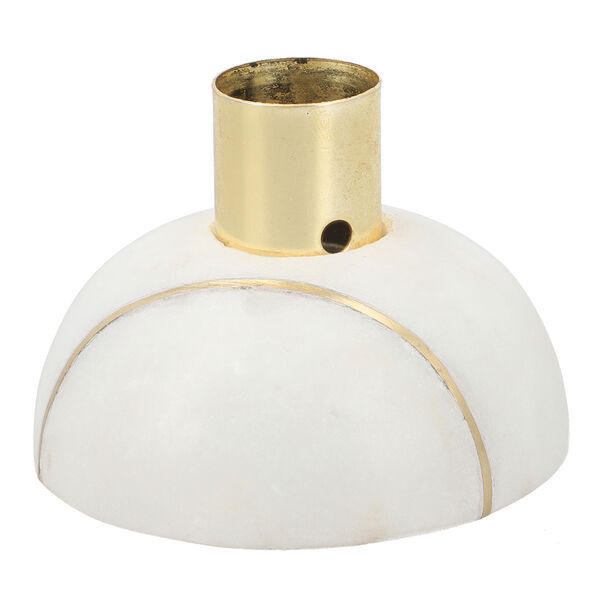 3er-Set, handgeschnitzter Marmor-Kerzenhalter, Weiß image number 5