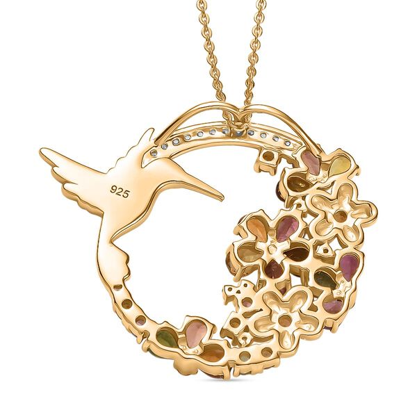 Multi-Turmalin und Zirkon Anhänger mit 50cm Kette - 3 ct. image number 5