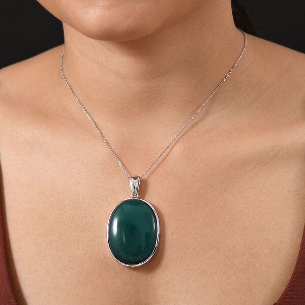 Verde Onyx Anh&auml;nger in Silberton - 68,32 ct. image number 3