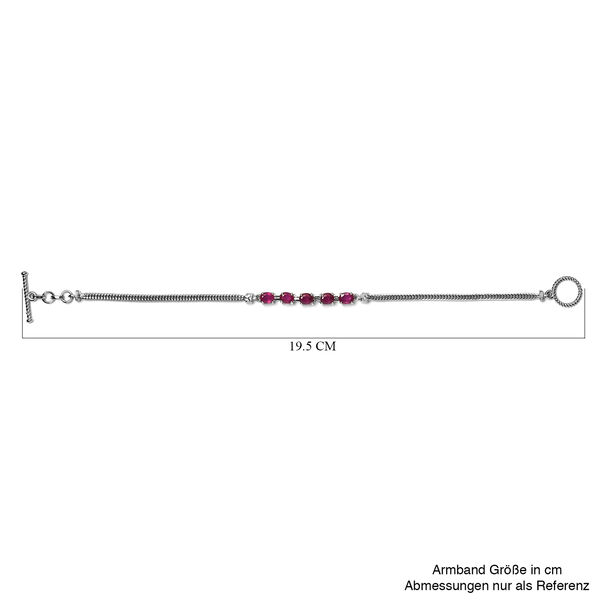 Afrikanisches Rubin und Zirkon-Armband in Silber, 2,67 ct. image number 4