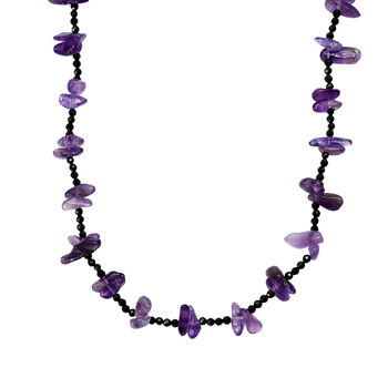 Afrikanische Amethyst und schwarze Spinell 91cm Halskette - 255 ct.