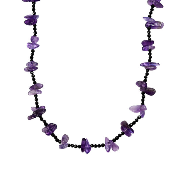 Afrikanische Amethyst und schwarze Spinell 91cm Halskette - 255 ct.