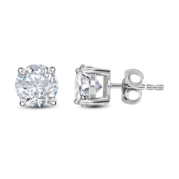 Moissanit Ohrringe 925 Silber platiniert ca. 0,88 ct.