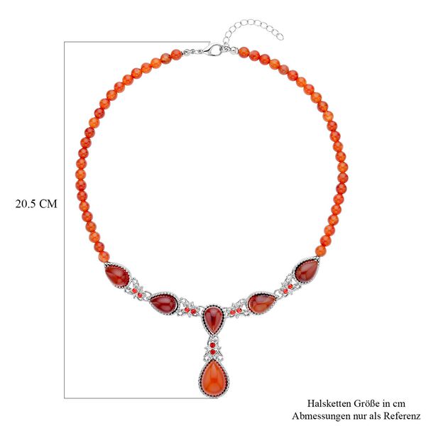 Rote Achat Halskette, ca. 45 cm, ca. 164,00 ct image number 4