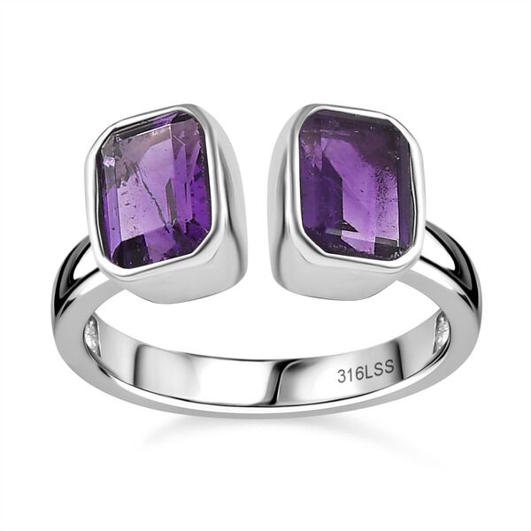 Afrikanischer Amethyst Ring Edelstahl (Gr&ouml;&szlig;e 17.00) ca. 1,90 ct image number 4