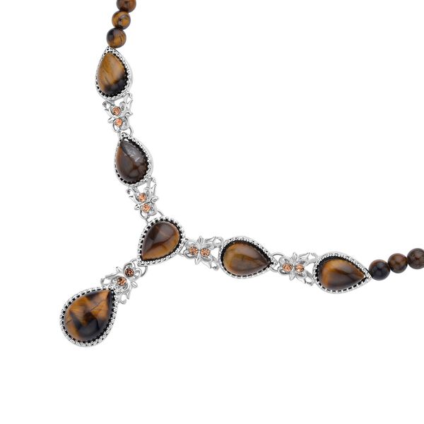 Gelbes Tigerauge Halskette ca. 45 cm  ca. 164,00 ct image number 3