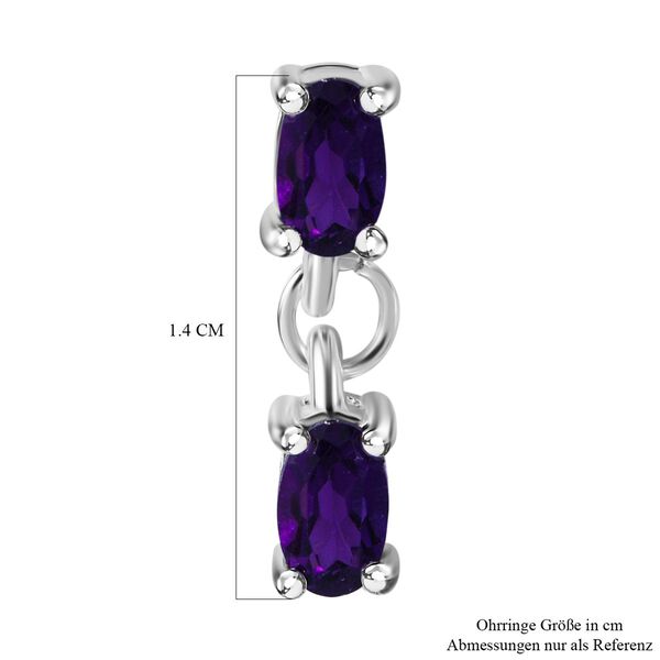 Afrikanischer Amethyst Ohrringe 925 Silber ca. 0,86 ct. image number 4