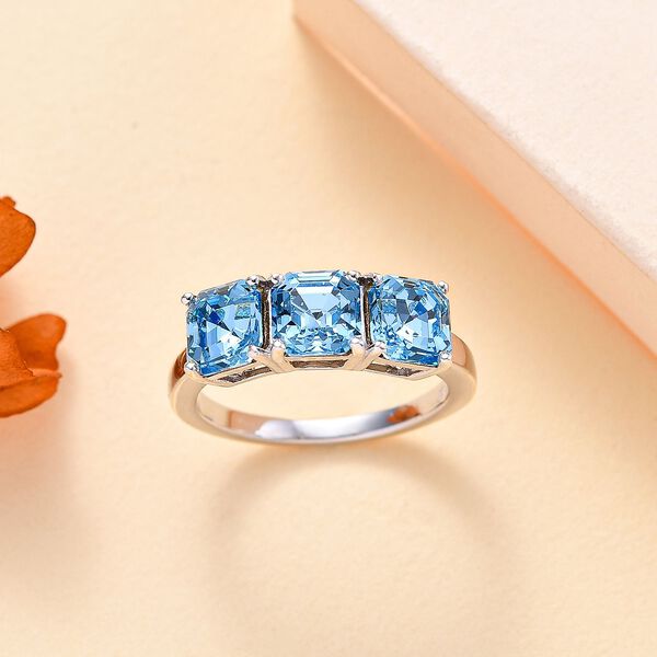 J Francis gefertigt mit SWAROVSKI- Aquamarin Swarovski Kristall Ring image number 2