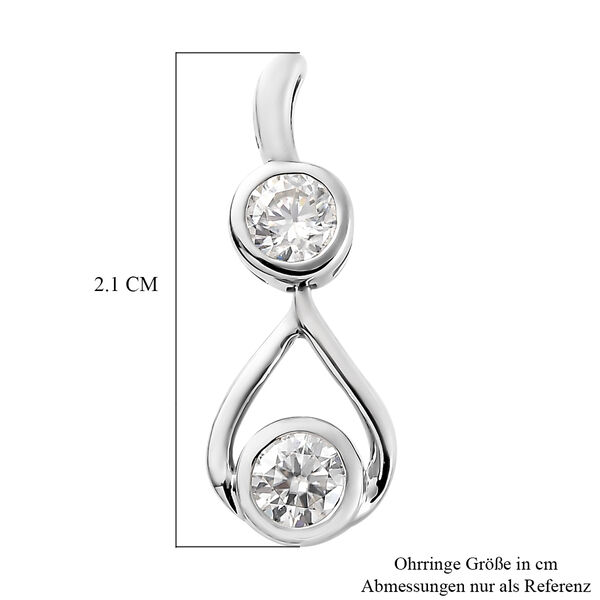 88 Facetten Moissanit-Ohrringe, 925 Silber platiniert ca. 0.90 ct image number 6