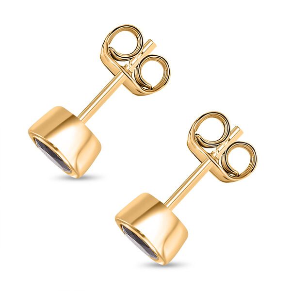 Rhodolith Granat Ohrringe, 925 Silber Gelbgold Vermeil ca. 1.19 ct image number 5