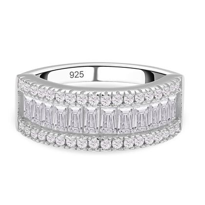 Moissanit-Ring, 925 Silber rhodiniert (Gr&ouml;&szlig;e 16.00) ca. 1.80 ct