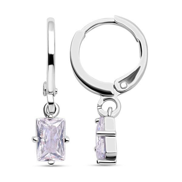 6er-Set - Wei&szlig;e Kristall Ohrringe, Stecker und Creolen, reines Messing image number 6