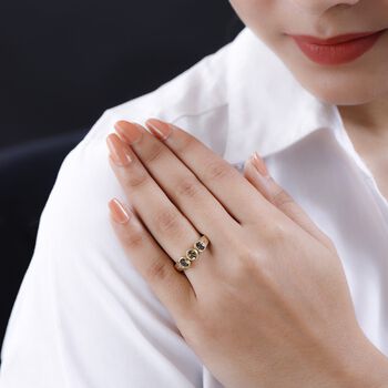 Nat&uuml;rlicher, goldener Tansanit und Zirkon-Ring - 1,12 ct.