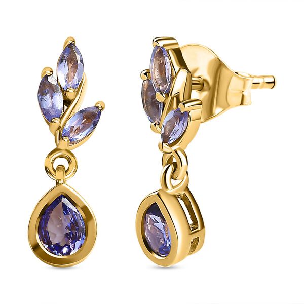 Floral Drop Tansanit Ohrringe - 1,02 ct. image number 0