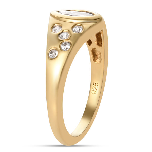 Tansanit und Zirkon Ring 925 Silber vergoldet  ca. 0,57 ct image number 5