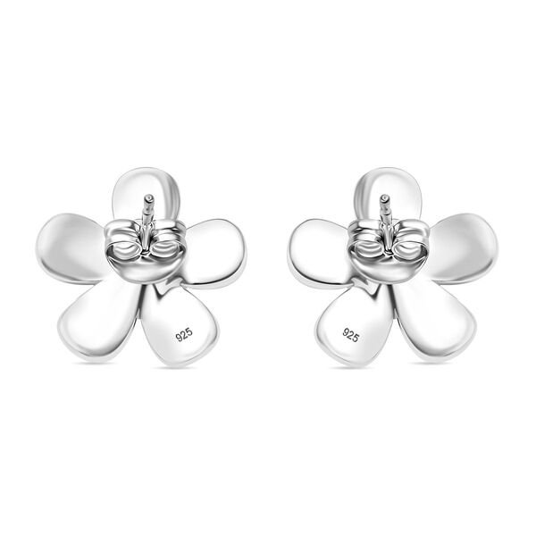 Florale Moissanit Ohrringe, 925 Silber rhodiniert und 750 Gelbgold Vermeil image number 5